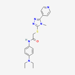 molecular formula C20H24N6OS B12150730 N-[4-(diethylamino)phenyl]-2-{[4-methyl-5-(pyridin-4-yl)-4H-1,2,4-triazol-3-yl]sulfanyl}acetamide 