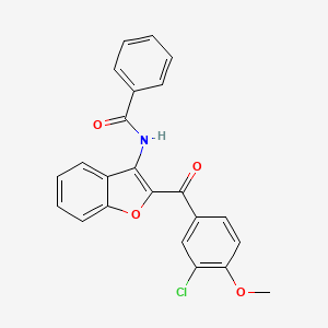 molecular formula C23H16ClNO4 B12150745 N-{2-[(3-chloro-4-methoxyphenyl)carbonyl]-1-benzofuran-3-yl}benzamide 