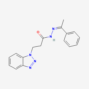 molecular formula C17H17N5O B12150756 3-(1H-benzotriazol-1-yl)-N'-[(1Z)-1-phenylethylidene]propanehydrazide 