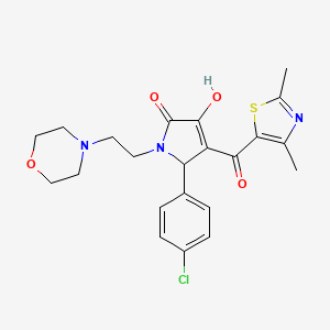 molecular formula C22H24ClN3O4S B12150771 5-(4-chlorophenyl)-4-[(2,4-dimethyl-1,3-thiazol-5-yl)carbonyl]-3-hydroxy-1-[2-(morpholin-4-yl)ethyl]-1,5-dihydro-2H-pyrrol-2-one 