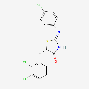 molecular formula C16H11Cl3N2OS B12150830 2-(4-Chloroanilino)-5-[(2,3-dichlorophenyl)methyl]-4-thiazolone 