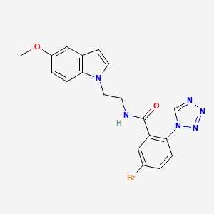 molecular formula C19H17BrN6O2 B12150845 5-bromo-N-[2-(5-methoxy-1H-indol-1-yl)ethyl]-2-(1H-tetrazol-1-yl)benzamide 