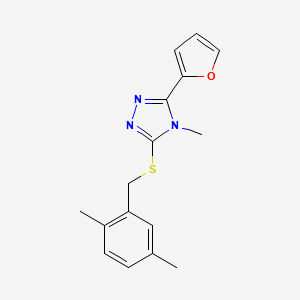 molecular formula C16H17N3OS B12150951 3-[(2,5-Dimethylphenyl)methylthio]-5-(2-furyl)-4-methyl-1,2,4-triazole 
