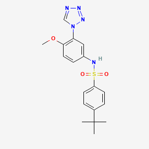 molecular formula C18H21N5O3S B12150979 4-tert-butyl-N-[4-methoxy-3-(1H-tetrazol-1-yl)phenyl]benzenesulfonamide 