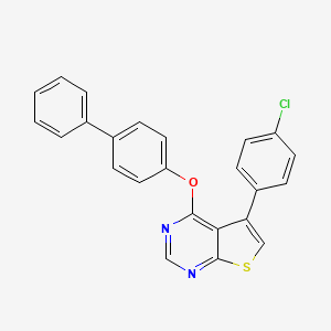 molecular formula C24H15ClN2OS B12150998 4-(Biphenyl-4-yloxy)-5-(4-chlorophenyl)thieno[2,3-d]pyrimidine 