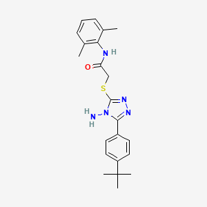 molecular formula C22H27N5OS B12151012 2-{[4-amino-5-(4-tert-butylphenyl)-4H-1,2,4-triazol-3-yl]sulfanyl}-N-(2,6-dimethylphenyl)acetamide 
