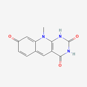 molecular formula C12H9N3O3 B1215102 Pyrimido(4,5-b)quinoline-2,4(3H,10H)-dione, 8-hydroxy-10-methyl- CAS No. 73077-68-6