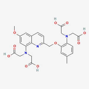 molecular formula C26H27N3O10 B1215104 N-(2-((8-(Bis(carboxymethyl)amino)-6-methoxy-2-quinolinyl)methoxy)-4-methylphenyl)-N-(carboxymethyl)glycine CAS No. 83014-44-2