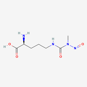 molecular formula C7H14N4O4 B1215106 N(delta)-(N-Methyl-N-nitrosocarbamoyl)-L-ornithine CAS No. 63642-17-1