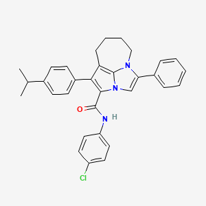 molecular formula C32H30ClN3O B12151079 N-(4-chlorophenyl)-4-phenyl-1-[4-(propan-2-yl)phenyl]-5,6,7,8-tetrahydro-2a,4a-diazacyclopenta[cd]azulene-2-carboxamide 