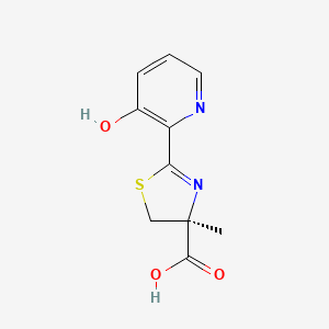 molecular formula C10H10N2O3S B1215110 (s)-4,5-Dihydro-2-(3-hydroxy-2-pyridinyl)-4-methyl-4-thiazolecarboxylic acid 