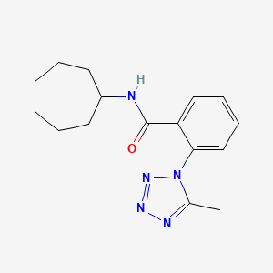 molecular formula C16H21N5O B12151115 N-cycloheptyl-2-(5-methyl-1H-tetrazol-1-yl)benzamide 