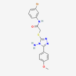 molecular formula C17H16BrN5O2S B12151127 2-[4-amino-5-(4-methoxyphenyl)(1,2,4-triazol-3-ylthio)]-N-(3-bromophenyl)aceta mide 