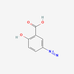 molecular formula C7H5N2O3+ B1215117 5-Azosalicylic acid CAS No. 616-78-4