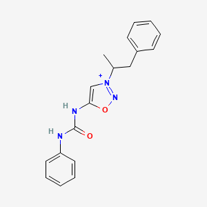 molecular formula C18H19N4O2+ B1215120 1-Phenyl-3-[3-(1-phenylpropan-2-yl)oxadiazol-3-ium-5-yl]urea 