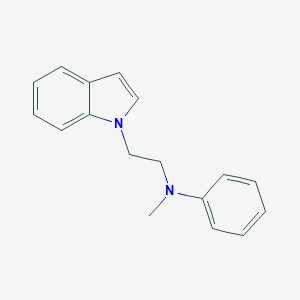 molecular formula C17H18N2 B121513 1-(N-Methylanilinoethyl)indole CAS No. 143305-98-0