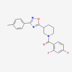 (2,4-Difluorophenyl)-[3-[3-(4-methylphenyl)-1,2,4-oxadiazol-5-yl]-1-piperidinyl]methanone