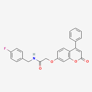 molecular formula C24H18FNO4 B12151452 N-[(4-fluorophenyl)methyl]-2-[(2-oxo-4-phenyl-2H-chromen-7-yl)oxy]acetamide 