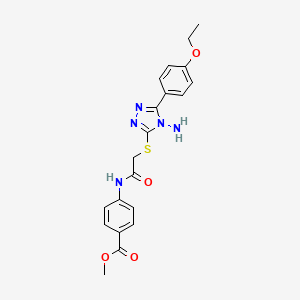 molecular formula C20H21N5O4S B12151530 methyl 4-[({[4-amino-5-(4-ethoxyphenyl)-4H-1,2,4-triazol-3-yl]sulfanyl}acetyl)amino]benzoate 
