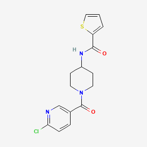 molecular formula C16H16ClN3O2S B12151566 N-{1-[(6-chloropyridin-3-yl)carbonyl]piperidin-4-yl}thiophene-2-carboxamide 