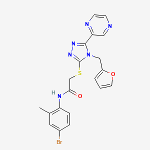 molecular formula C20H17BrN6O2S B12151653 N-(4-bromo-2-methylphenyl)-2-{[4-(furan-2-ylmethyl)-5-(pyrazin-2-yl)-4H-1,2,4-triazol-3-yl]sulfanyl}acetamide 