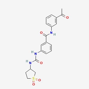 molecular formula C20H21N3O5S B12151910 N-(3-acetylphenyl)-3-{[(1,1-dioxidotetrahydrothiophen-3-yl)carbamoyl]amino}benzamide 