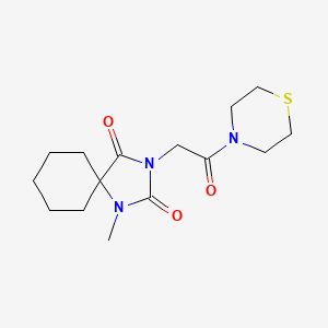 molecular formula C15H23N3O3S B12152005 1-Methyl-3-[2-oxo-2-(thiomorpholin-4-yl)ethyl]-1,3-diazaspiro[4.5]decane-2,4-dione 