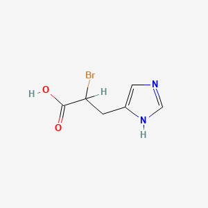 molecular formula C6H7BrN2O2 B1215201 2-Bromo-3-(1h-imidazol-4-yl)propanoic acid CAS No. 35319-96-1