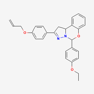 molecular formula C27H26N2O3 B12152017 5-(4-Ethoxyphenyl)-2-[4-(prop-2-en-1-yloxy)phenyl]-1,10b-dihydropyrazolo[1,5-c][1,3]benzoxazine 