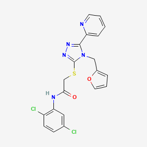 molecular formula C20H15Cl2N5O2S B12152134 N-(2,5-dichlorophenyl)-2-{[4-(furan-2-ylmethyl)-5-(pyridin-2-yl)-4H-1,2,4-triazol-3-yl]sulfanyl}acetamide 
