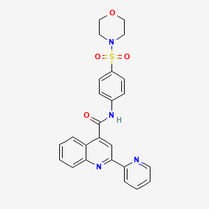 molecular formula C25H22N4O4S B12152146 N-[4-(morpholine-4-sulfonyl)phenyl]-2-(pyridin-2-yl)quinoline-4-carboxamide 