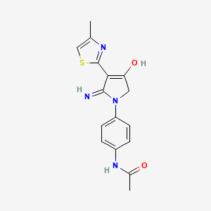 molecular formula C16H16N4O2S B12152148 N-{4-[4-hydroxy-2-imino-3-(4-methyl-1,3-thiazol-2-yl)-2,5-dihydro-1H-pyrrol-1-yl]phenyl}acetamide 