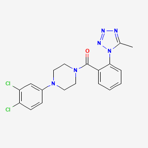 molecular formula C19H18Cl2N6O B12152179 [4-(3,4-dichlorophenyl)piperazin-1-yl][2-(5-methyl-1H-tetrazol-1-yl)phenyl]methanone 