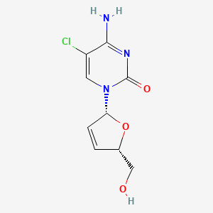 molecular formula C9H10ClN3O3 B1215231 2',3'-Didehydro-2',3'-dideoxy-5-chlorocytidine CAS No. 124743-30-2