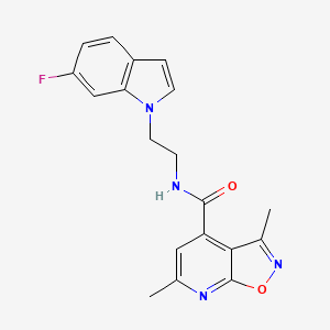 molecular formula C19H17FN4O2 B12152373 N-[2-(6-fluoro-1H-indol-1-yl)ethyl]-3,6-dimethyl[1,2]oxazolo[5,4-b]pyridine-4-carboxamide 