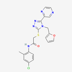 molecular formula C20H17ClN6O2S B12152413 N-(4-chloro-2-methylphenyl)-2-{[4-(furan-2-ylmethyl)-5-(pyrazin-2-yl)-4H-1,2,4-triazol-3-yl]sulfanyl}acetamide 