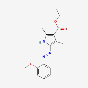 molecular formula C16H19N3O3 B12152437 ethyl (2E)-2-[2-(2-methoxyphenyl)hydrazinylidene]-3,5-dimethyl-2H-pyrrole-4-carboxylate 