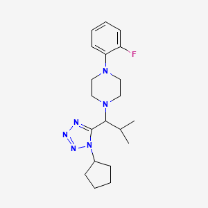 1-[1-(1-Cyclopentyl-5-tetrazolyl)-2-methylpropyl]-4-(2-fluorophenyl)piperazine
