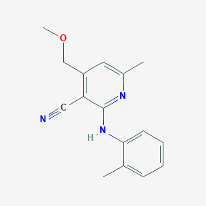 4-(Methoxymethyl)-6-methyl-2-(2-methylanilino)-3-pyridinecarbonitrile