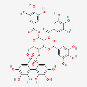 molecular formula C41H30O26 B1215266 beta-D-Glucopyranose, cyclic 4,6-((1S)-4,4',5,5',6,6'-hexahydroxy(1,1'-biphenyl)-2,2'-dicarboxylate) 1,2,3-tris(3,4,5-trihydroxybenzoate) CAS No. 58970-75-5