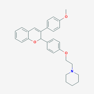 molecular formula C29H31NO3 B121527 2-(4-(2-Piperidinoethoxy)phenyl)-3-(4-methoxyphenyl)-2H-benzopyran CAS No. 157173-60-9