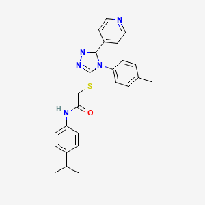 molecular formula C26H27N5OS B12152778 N-[4-(butan-2-yl)phenyl]-2-{[4-(4-methylphenyl)-5-(pyridin-4-yl)-4H-1,2,4-triazol-3-yl]sulfanyl}acetamide 