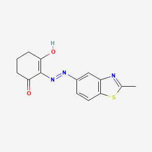 molecular formula C14H13N3O2S B12152792 2-[2-(2-Methyl-1,3-benzothiazol-5-yl)hydrazinylidene]cyclohexane-1,3-dione 