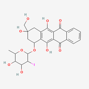 3,5,12-Trihydroxy-3-(hydroxymethyl)-6,11-dioxo-1,2,3,4,6,11-hexahydrotetracen-1-yl 2,6-dideoxy-2-iodohexopyranoside