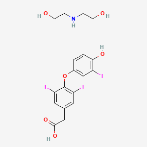 molecular formula C18H20I3NO6 B1215286 Diethanolamine triiodothyroacetate CAS No. 1052-92-2