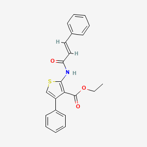 molecular formula C22H19NO3S B12152922 ethyl 4-phenyl-2-[[(E)-3-phenylprop-2-enoyl]amino]thiophene-3-carboxylate CAS No. 77261-19-9