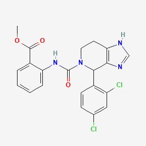 molecular formula C21H18Cl2N4O3 B12152939 methyl 2-({[4-(2,4-dichlorophenyl)-1,4,6,7-tetrahydro-5H-imidazo[4,5-c]pyridin-5-yl]carbonyl}amino)benzoate 