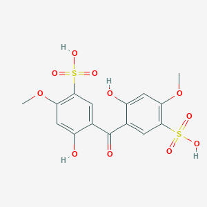 molecular formula C15H14O11S2 B121530 2,2'-Dihydroxy-4,4'-dimethoxybenzophenone-5,5'-disulfonic acid CAS No. 143982-77-8