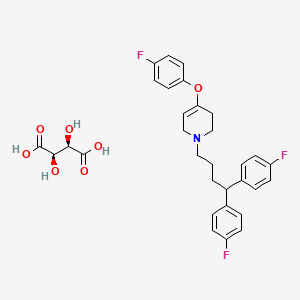 molecular formula C31H32F3NO7 B1215303 1-(4,4-Bis(4-fluorophenyl)butyl)-4-(4-fluorophenoxy)-1,2,3,6-tetrahydropyridine CAS No. 69768-54-3