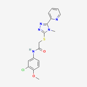 molecular formula C17H16ClN5O2S B12153040 N-(3-chloro-4-methoxyphenyl)-2-{[4-methyl-5-(pyridin-2-yl)-4H-1,2,4-triazol-3-yl]sulfanyl}acetamide 